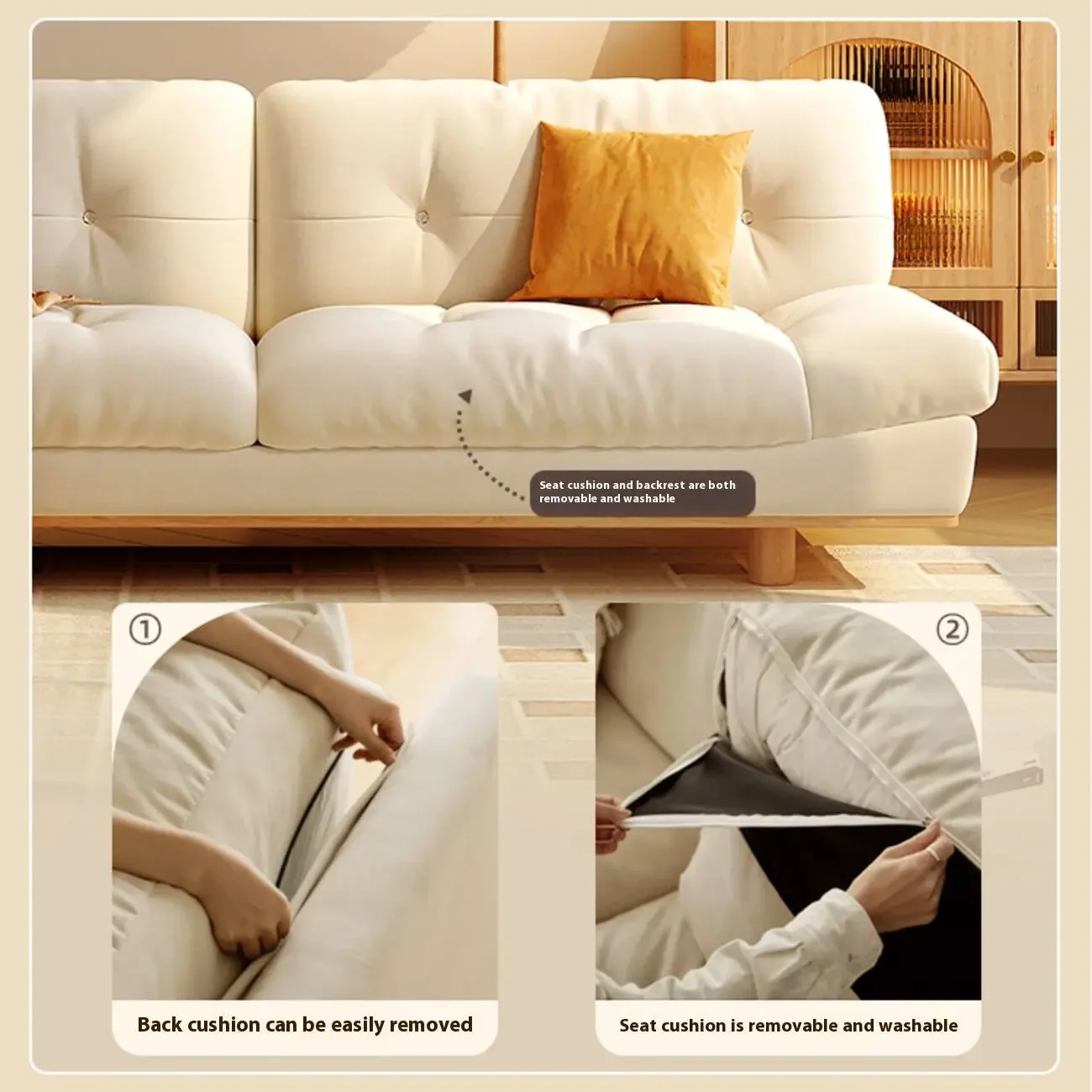 主图-02 Globe Furnishings - Nordic Cream Style Tech Wool Cloud Sofa