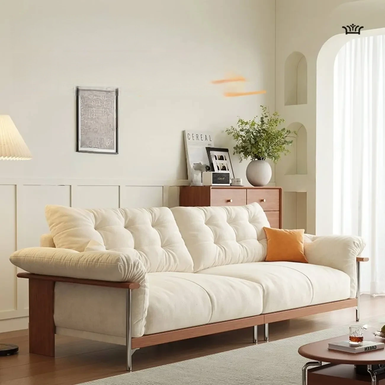主图-02-342 Globe Furnishings - French Vintage Chenille Velvet Sofa