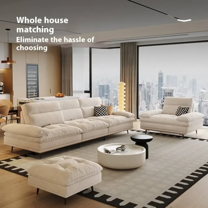 Globe Furnishings - Straight-Line French Cream Style Adjustable Backrest Sofa Globe Furnishings - Straight-Line French Cream Style Adjustable Backrest Sofa