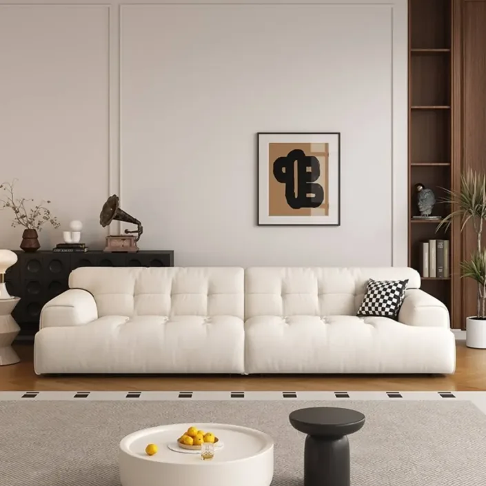 Globe Furnishings - Marshmallow Modern Minimalist Fabric Sofa Globe Furnishings - Marshmallow Modern Minimalist Fabric Sofa