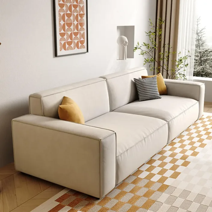 Globe Furnishings - Minimalist Tofu Block Straight Sofa Globe Furnishings - Minimalist Tofu Block Straight Sofa
