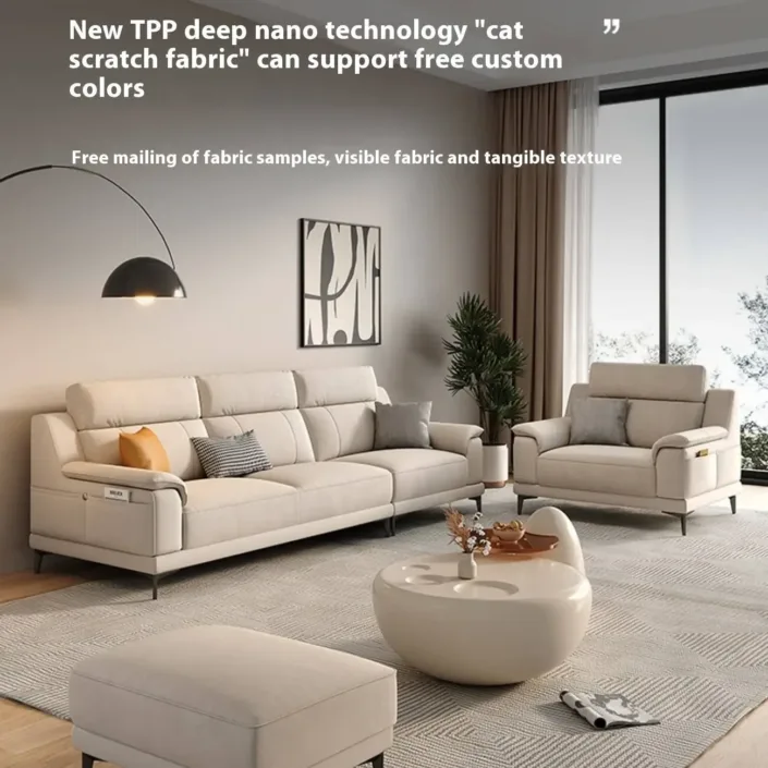 Globe Furnishings - Minimalist Tech-Infused Upholstered Sofa Globe Furnishings - Minimalist Tech-Infused Upholstered Sofa