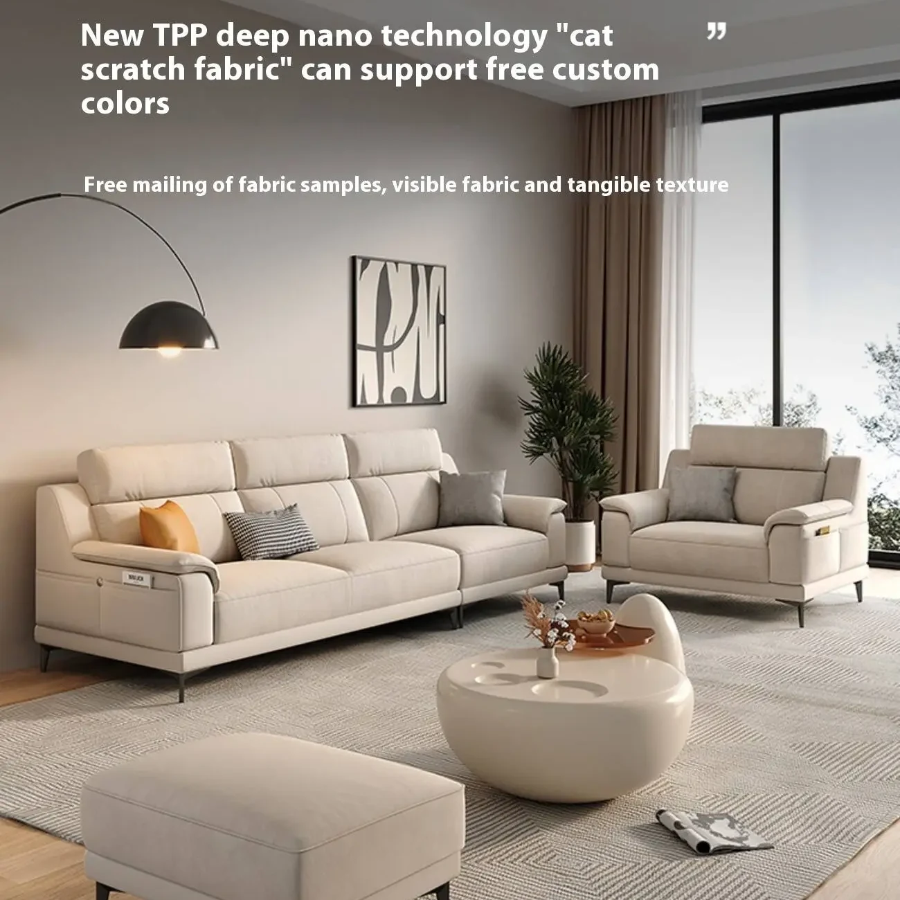 主图-02 Globe Furnishings - Minimalist Tech-Infused Upholstered Sofa