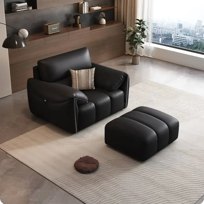 Globe Furnishings - Italian Light-Luxury Top-Grain Piano Key Leather Sofa Globe Furnishings - Italian Light-Luxury Top-Grain Piano Key Leather Sofa