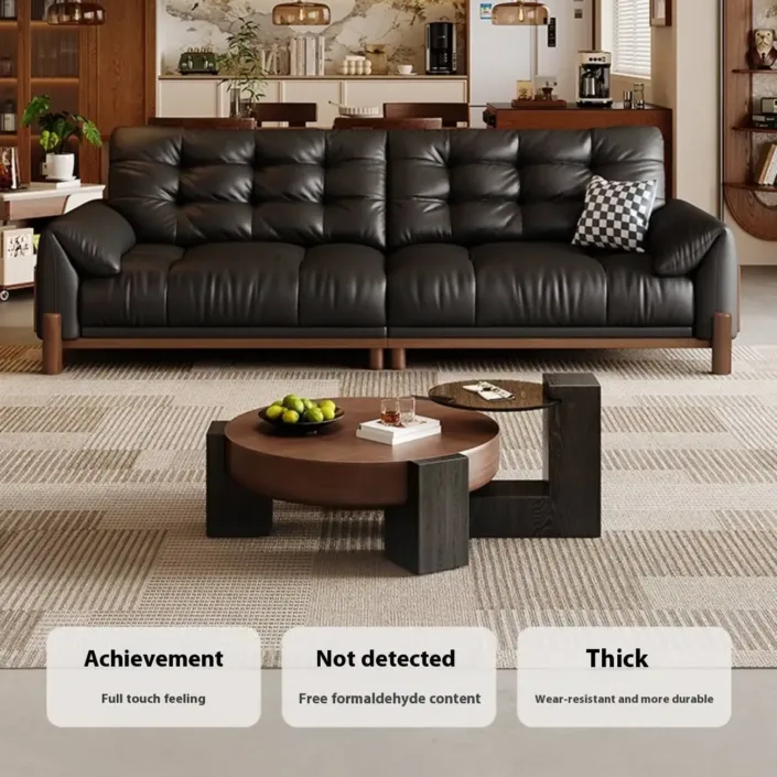 Globe Furnishings - Medieval solid wood modular leather sofa Globe Furnishings - Medieval solid wood modular leather sofa