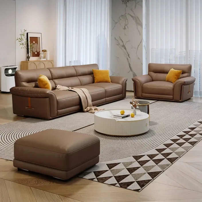 Globe Furnishings - New Italian Top-Grain Leather Light Luxury Modern Sofa Globe Furnishings - New Italian Top-Grain Leather Light Luxury Modern Sofa