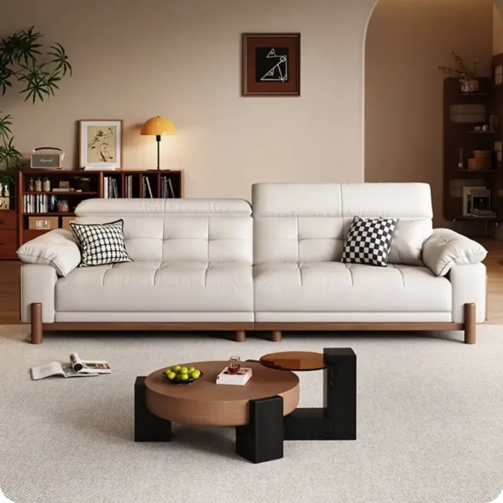 Globe Furnishings - Vintage Solid Wood Top-Grain Leather Sofa Globe Furnishings - Vintage Solid Wood Top-Grain Leather Sofa