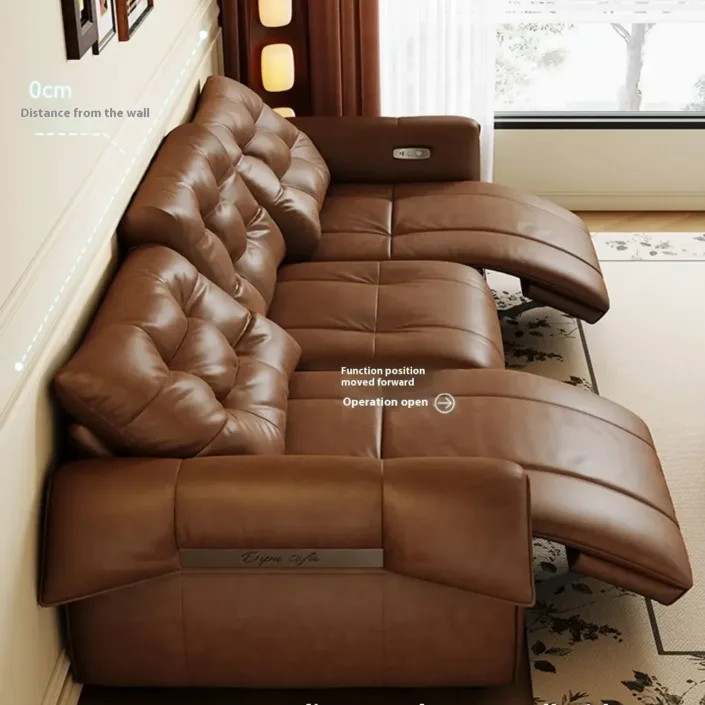 Globe Furnishings - Oil Wax Leather Swan Electric Recliner Sofa Globe Furnishings - Oil Wax Leather Swan Electric Recliner Sofa