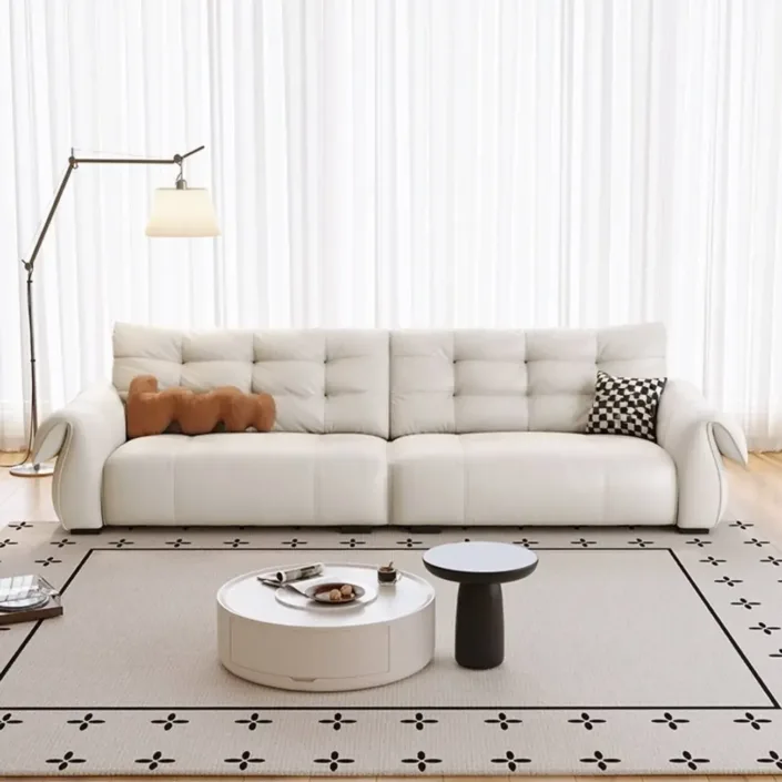 Globe Furnishings - Creamy Top-Grain Leather Swan Sofa: New Seasonal Release Globe Furnishings - Creamy Top-Grain Leather Swan Sofa: New Seasonal Release