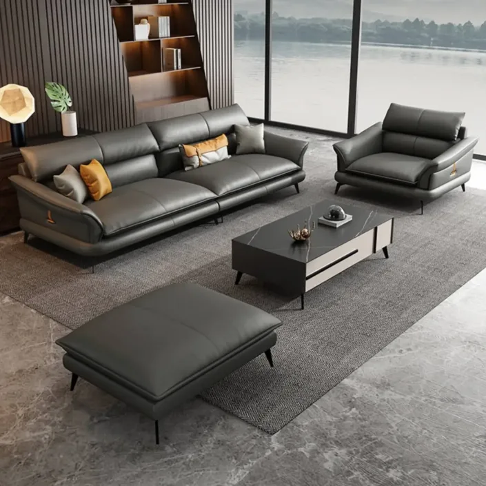 Globe Furnishings - Italian-inspired modern luxury leather sofa Globe Furnishings - Italian-inspired modern luxury leather sofa