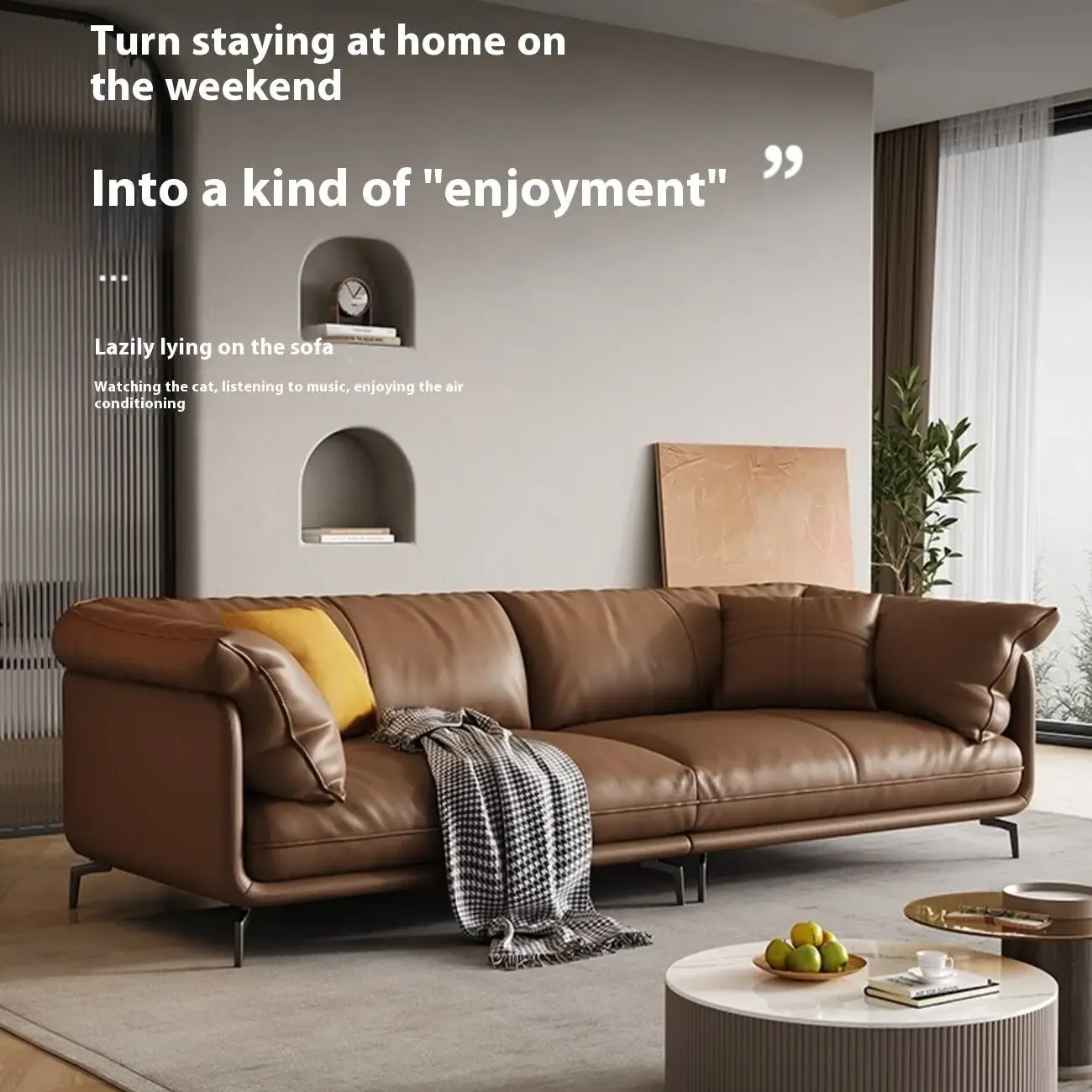 主图-02 Globe Furnishings - Italian Luxury Scandinavian Leather Sofa