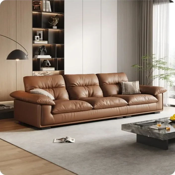 Globe Furnishings - Modern Minimalist Italian Leather Sofa Globe Furnishings - Modern Minimalist Italian Leather Sofa
