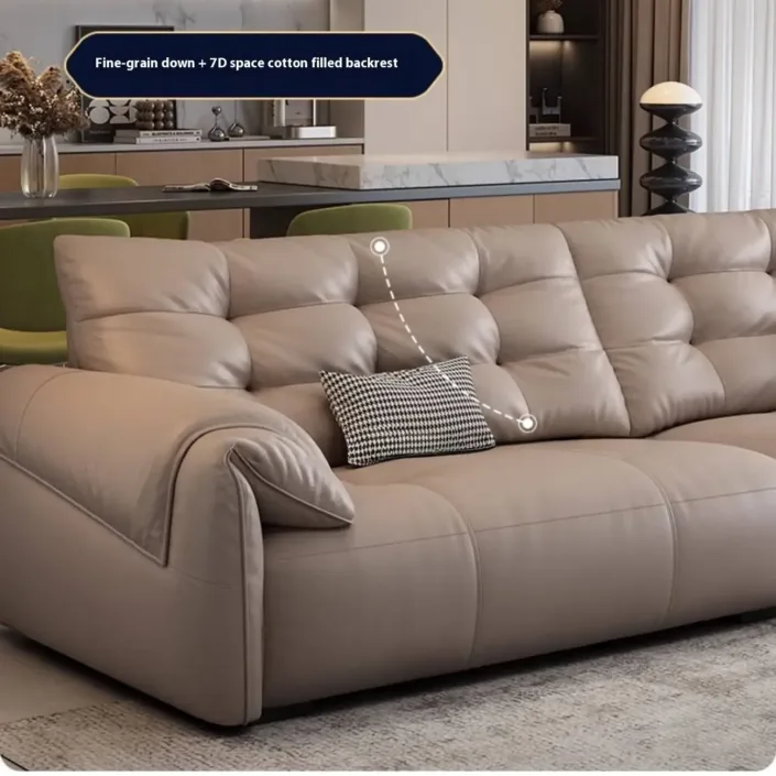 Globe Furnishings - Italian-style straight-line top-grain leather sofa Globe Furnishings - Italian-style straight-line top-grain leather sofa