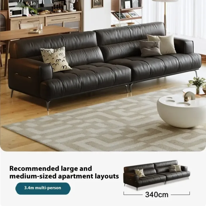 Globe Furnishings - Italian-style immersive genuine leather sofa Globe Furnishings - Italian-style immersive genuine leather sofa