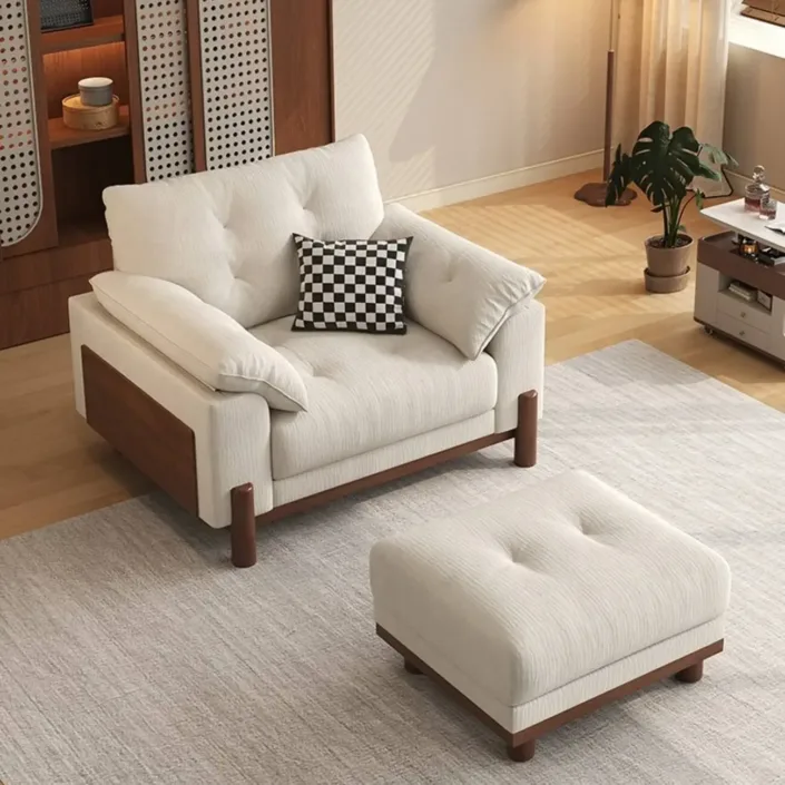 Globe Furnishings - Cream-Colored Minimalist Casual Armchair Globe Furnishings - Cream-Colored Minimalist Casual Armchair