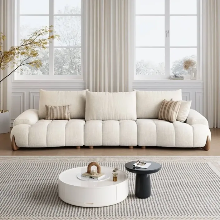 New Adjustable Deep-Seat Linear Fabric Sofa
