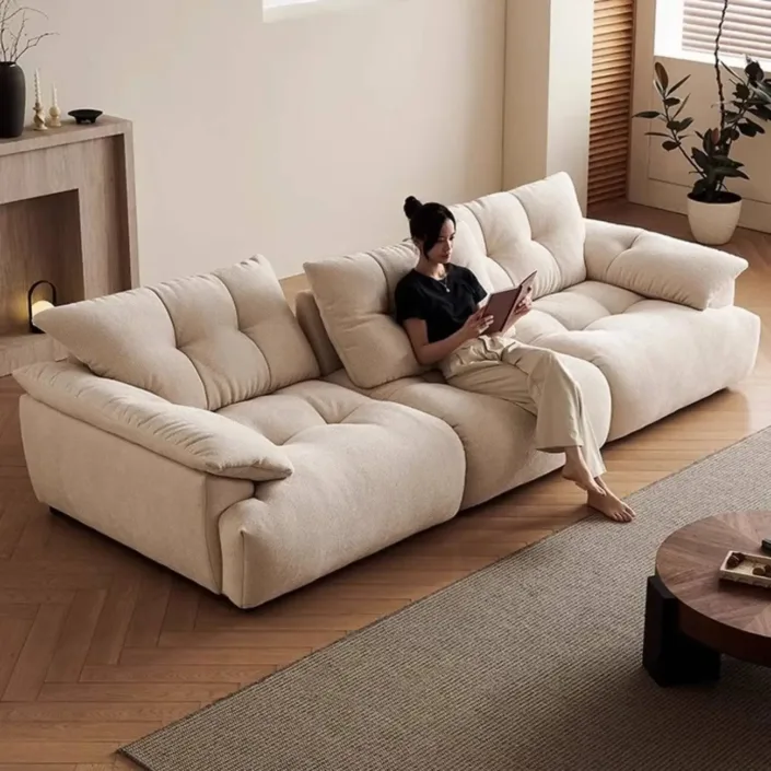 Globe Furnishings - Chenille Down Cloud Fabric Sofa Globe Furnishings - Chenille Down Cloud Fabric Sofa