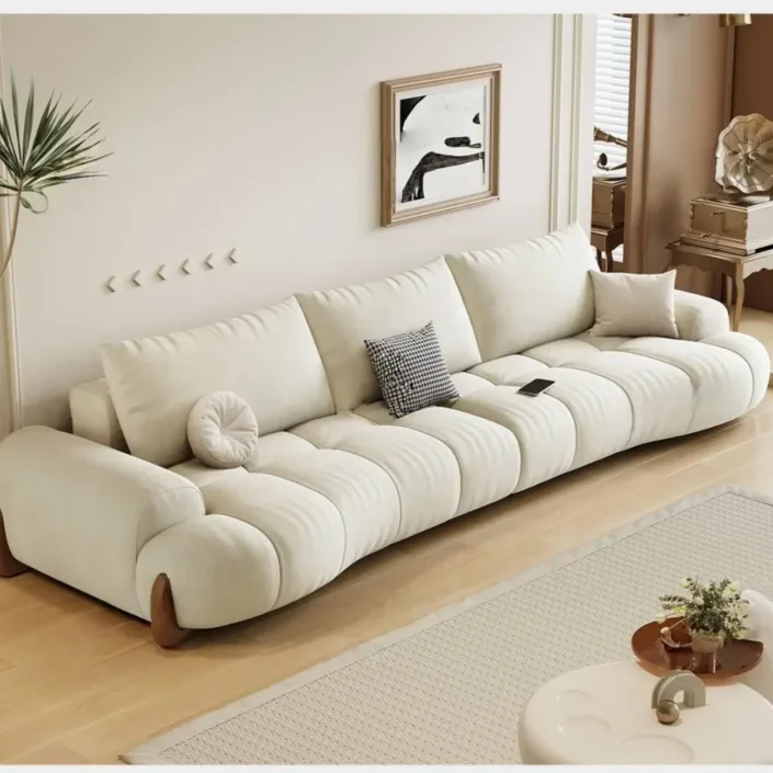 Globe Furnishings - New French Curved Tech Fabric Sofa Globe Furnishings - New French Curved Tech Fabric Sofa