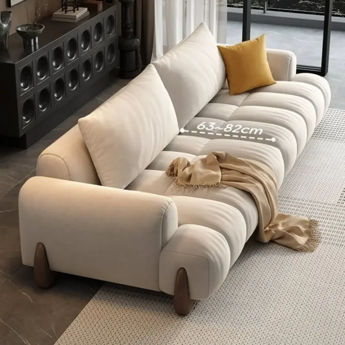 Globe Furnishings - Luxury Modern Straight-Line Cat-Scratch-Resistant Fabric Cotton Candy Sofa Globe Furnishings - Luxury Modern Straight-Line Cat-Scratch-Resistant Fabric Cotton Candy Sofa