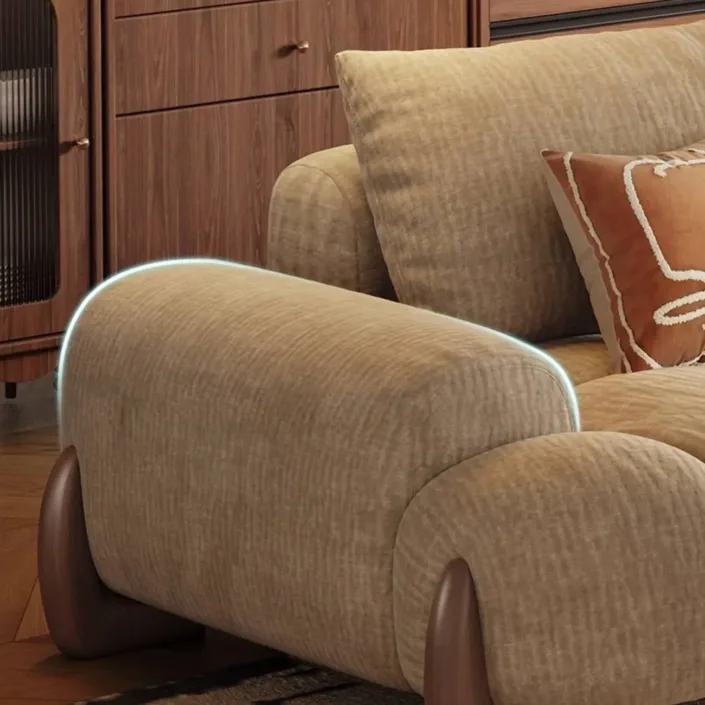 Globe Furnishings - Vintage-style curved fabric sofa Globe Furnishings - Vintage-style curved fabric sofa