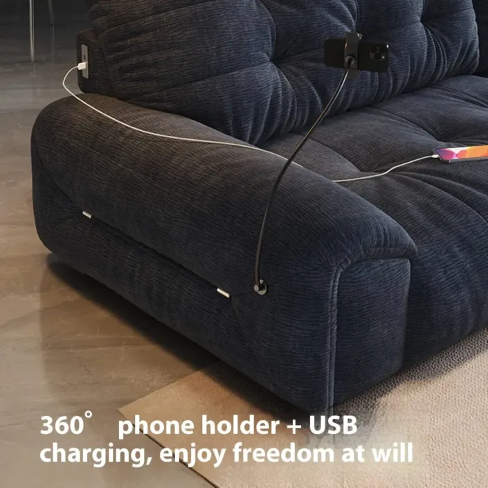 Globe Furnishings - Chenille Multifunctional Charging Lazy Cloud Sofa Globe Furnishings - Chenille Multifunctional Charging Lazy Cloud Sofa