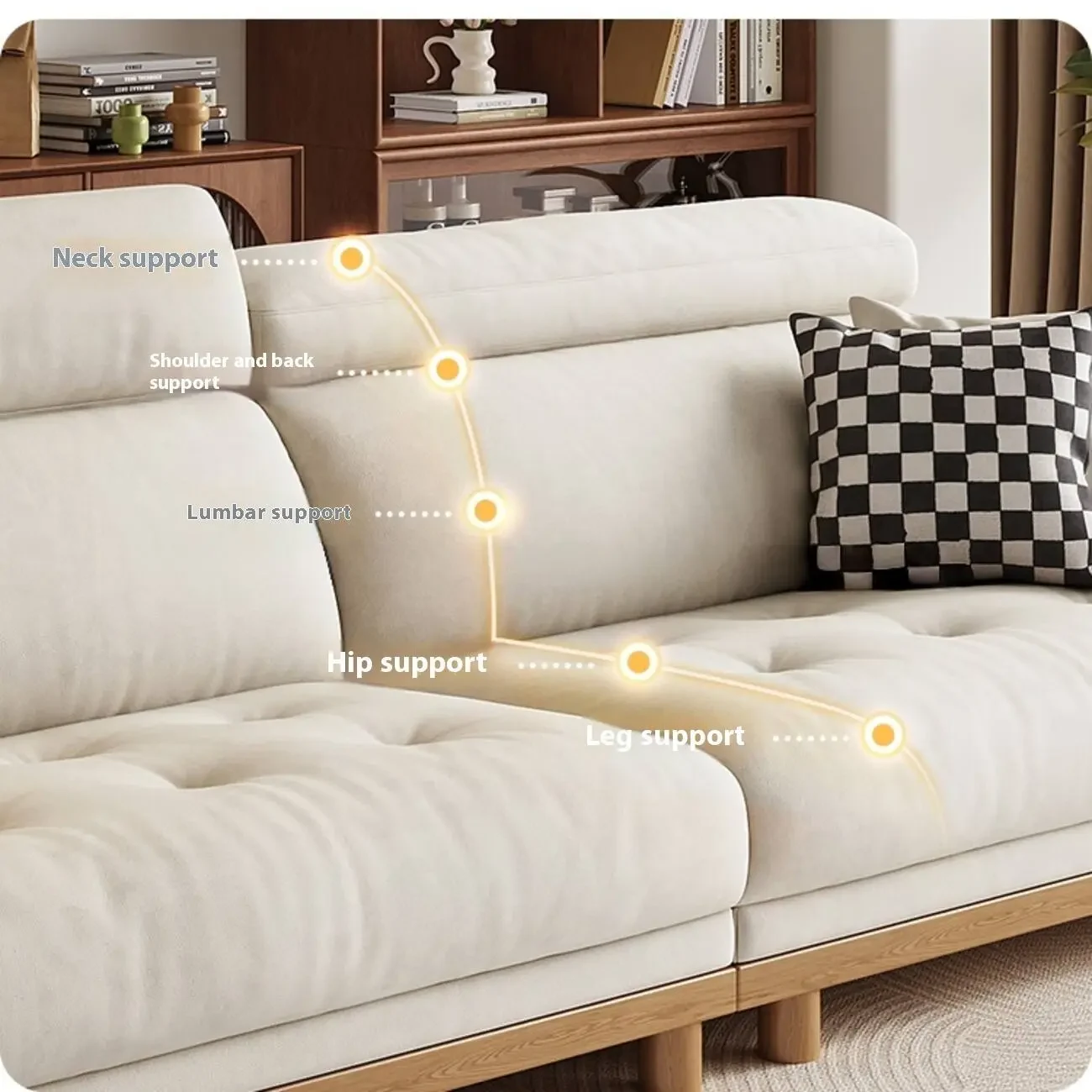 主图-03 Globe Furnishings - Straight-Line Light Luxury Cream Technology Fabric Sofa