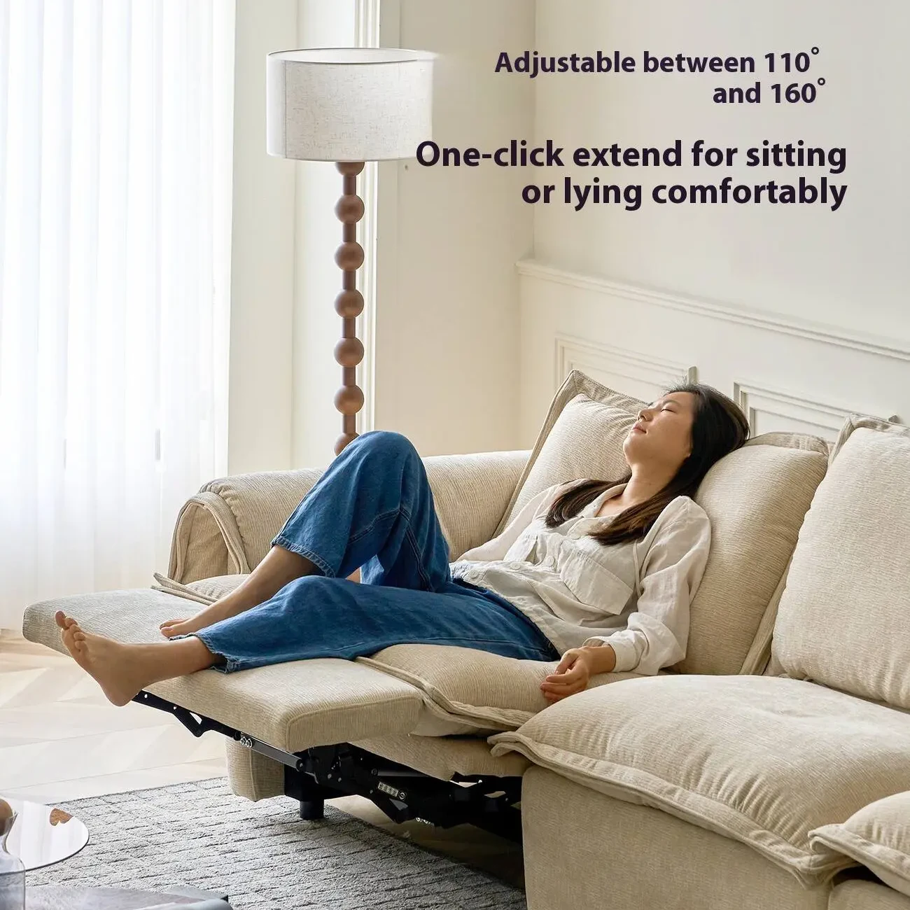 主图-03 Globe Furnishings - Zero-Wall Clearance Removable Cover Electric Recliner Sofa