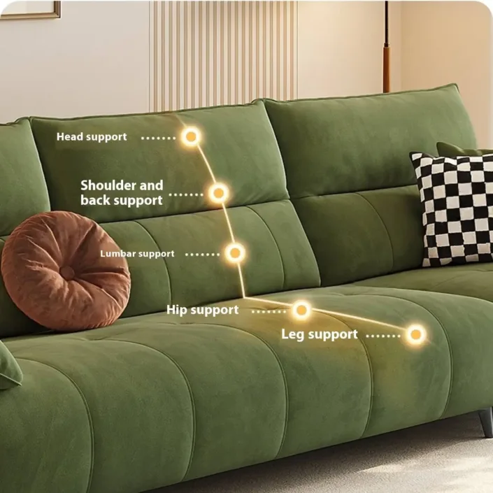 Globe Furnishings - New Cream-Style Light Luxury Linear Fabric Sofa Globe Furnishings - New Cream-Style Light Luxury Linear Fabric Sofa