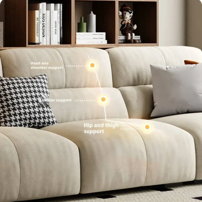 Globe Furnishings - New Cream-Toned Tech Fabric Sofa in Linear Design Globe Furnishings - New Cream-Toned Tech Fabric Sofa in Linear Design