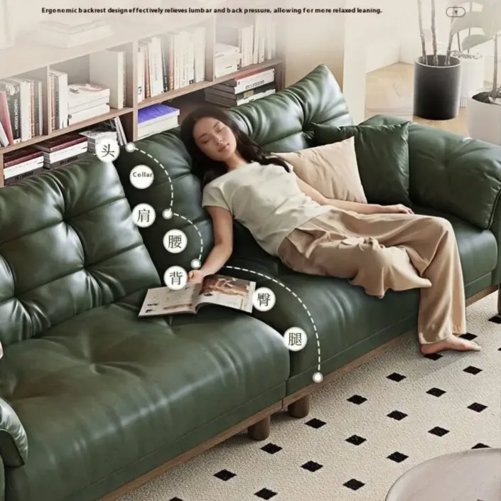 Globe Furnishings - Chaise Longue Cloud Oil Wax Leather Sofa Globe Furnishings - Chaise Longue Cloud Oil Wax Leather Sofa