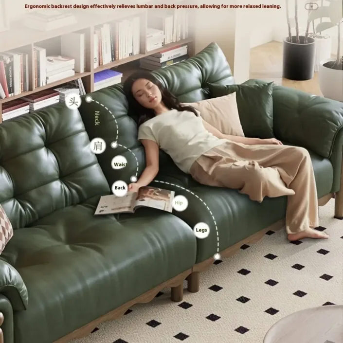 Globe Furnishings - Solid Wood Sofa with Vintage Oil-Waxed Leather Globe Furnishings - Solid Wood Sofa with Vintage Oil-Waxed Leather