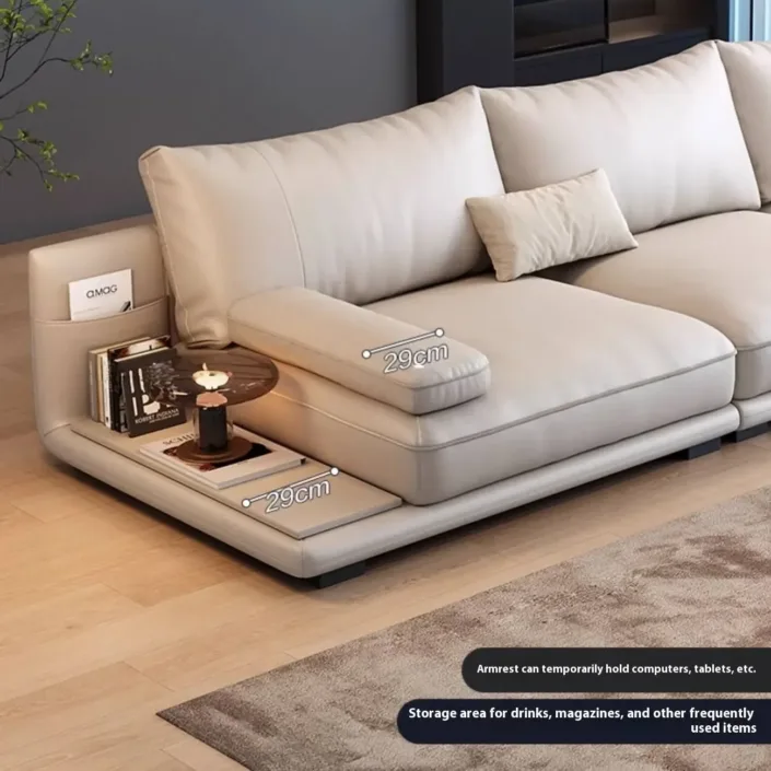 Globe Furnishings - Modern minimalist top-grain leather sofa Globe Furnishings - Modern minimalist top-grain leather sofa