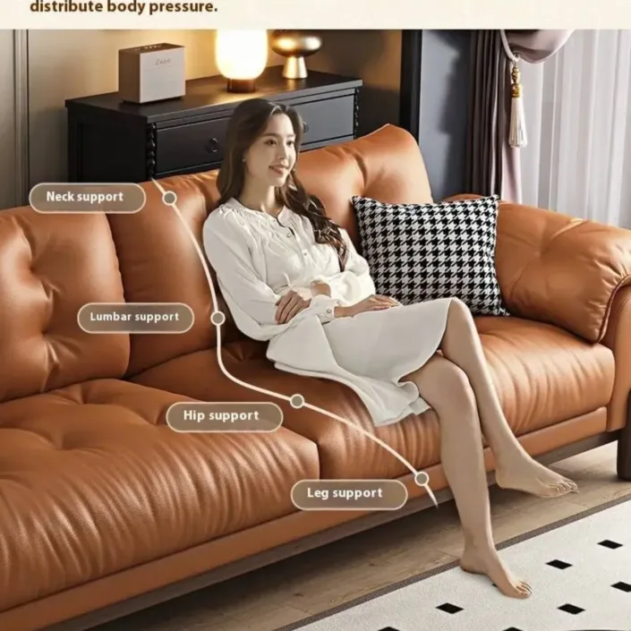 Globe Furnishings - Italian Minimalist High-Leg Top-Grain Leather sofa Globe Furnishings - Italian Minimalist High-Leg Top-Grain Leather sofa