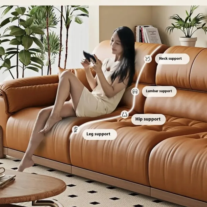 Globe Furnishings - Retro Style Electric Reclining Top-Grain Leather Sofa Bed Globe Furnishings - Retro Style Electric Reclining Top-Grain Leather Sofa Bed