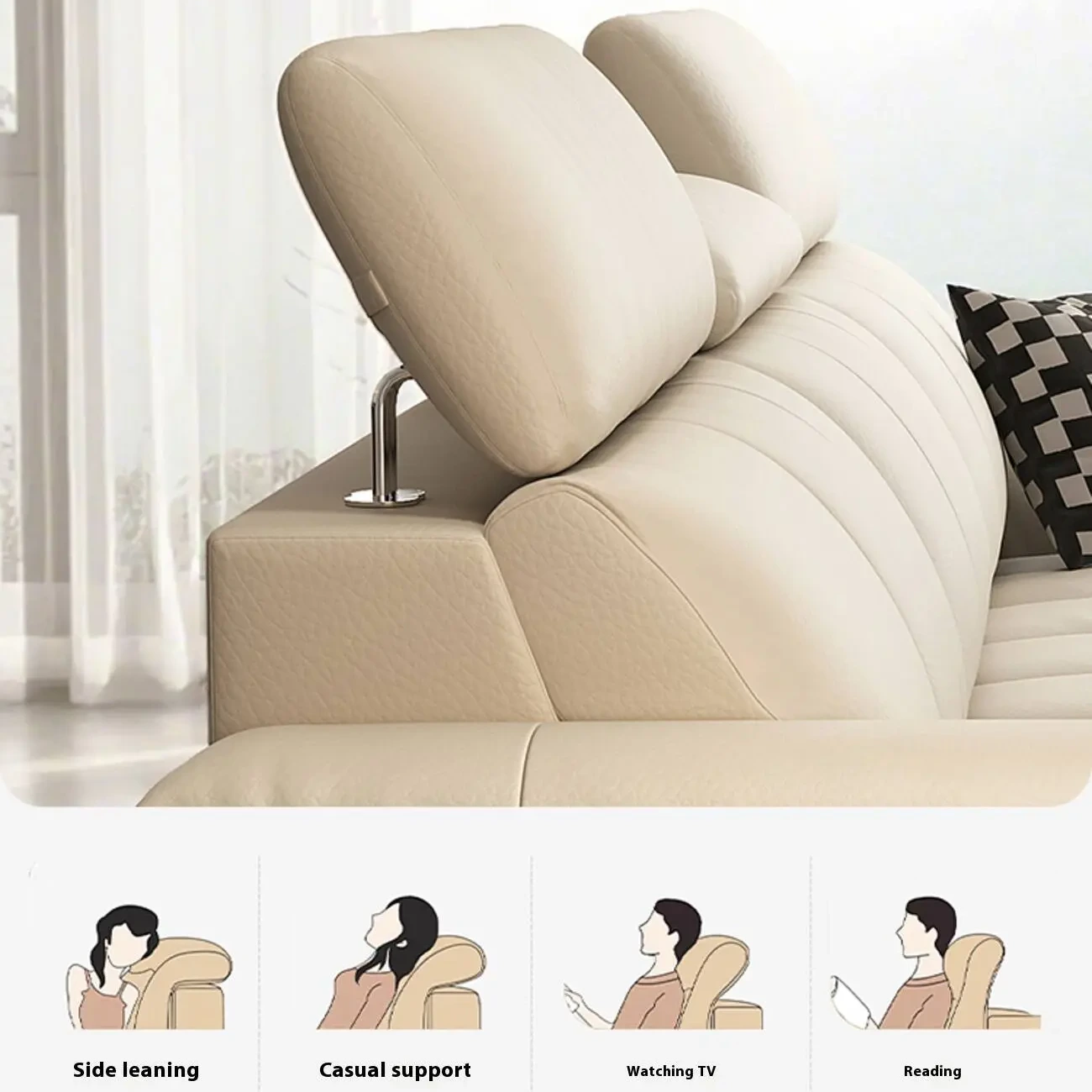 主图-03 Globe Furnishings - New Italian Solid Wood Frame Leather Sofa