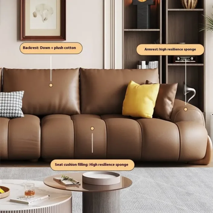 Globe Furnishings - New Extra Deep Seat Piano Key Leather Sofa Globe Furnishings - New Extra Deep Seat Piano Key Leather Sofa