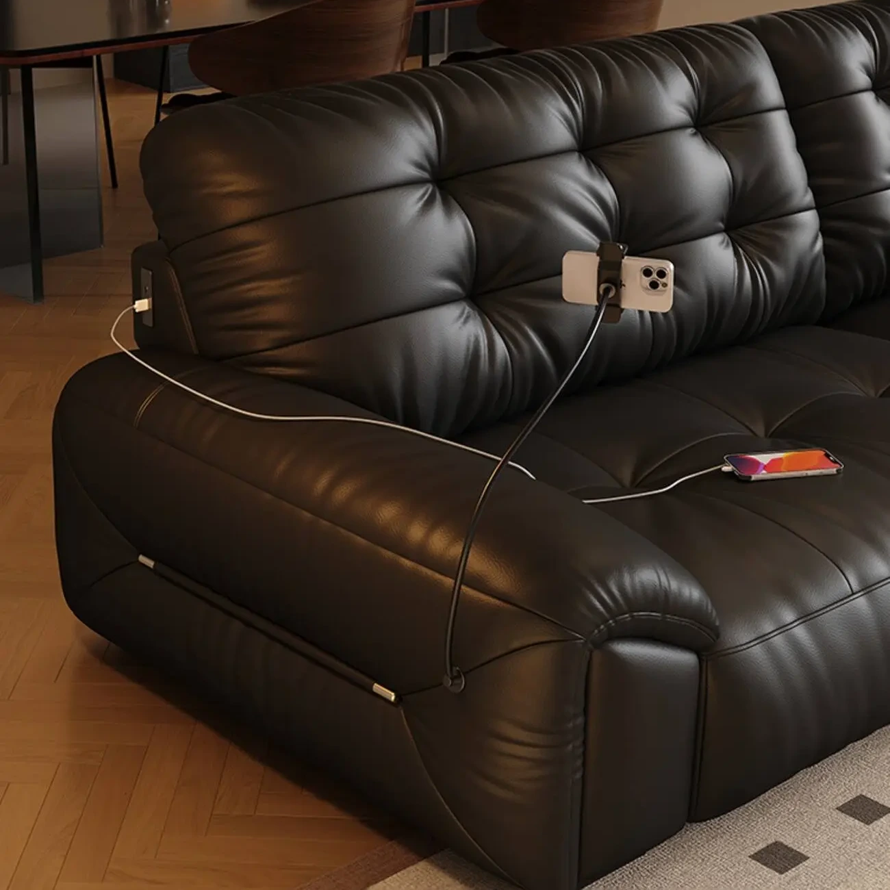 主图-03 Globe Furnishings - Clouds Embrace The Leather Sofa