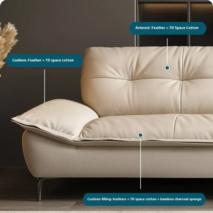 Globe Furnishings - Italian Luxury Cloud-Shaped Sofa in Top-Grain Leather Globe Furnishings - Italian Luxury Cloud-Shaped Sofa in Top-Grain Leather