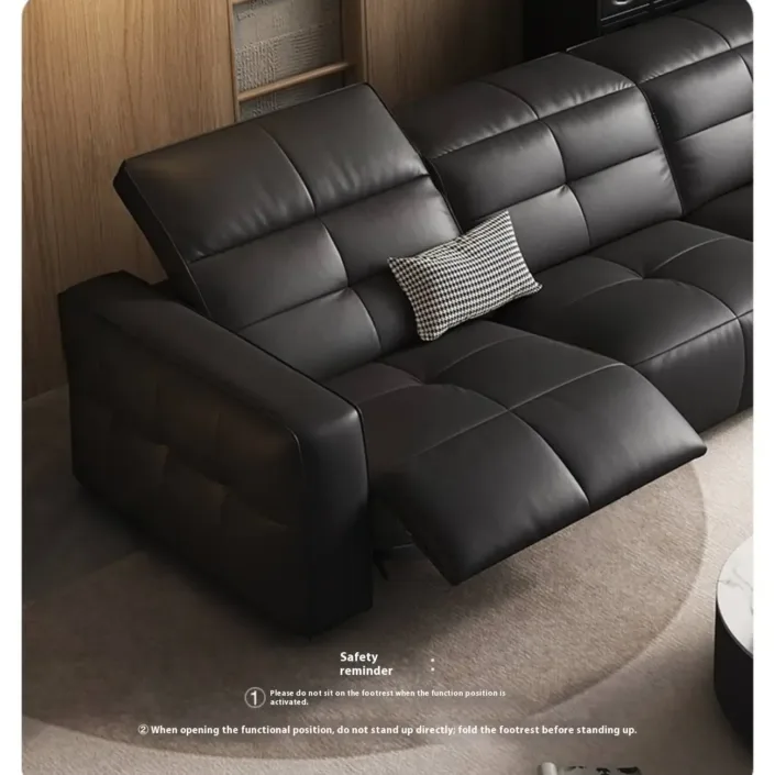Globe Furnishings - Italian Minimalist Genuine Leather Functional Sofa Globe Furnishings - Italian Minimalist Genuine Leather Functional Sofa
