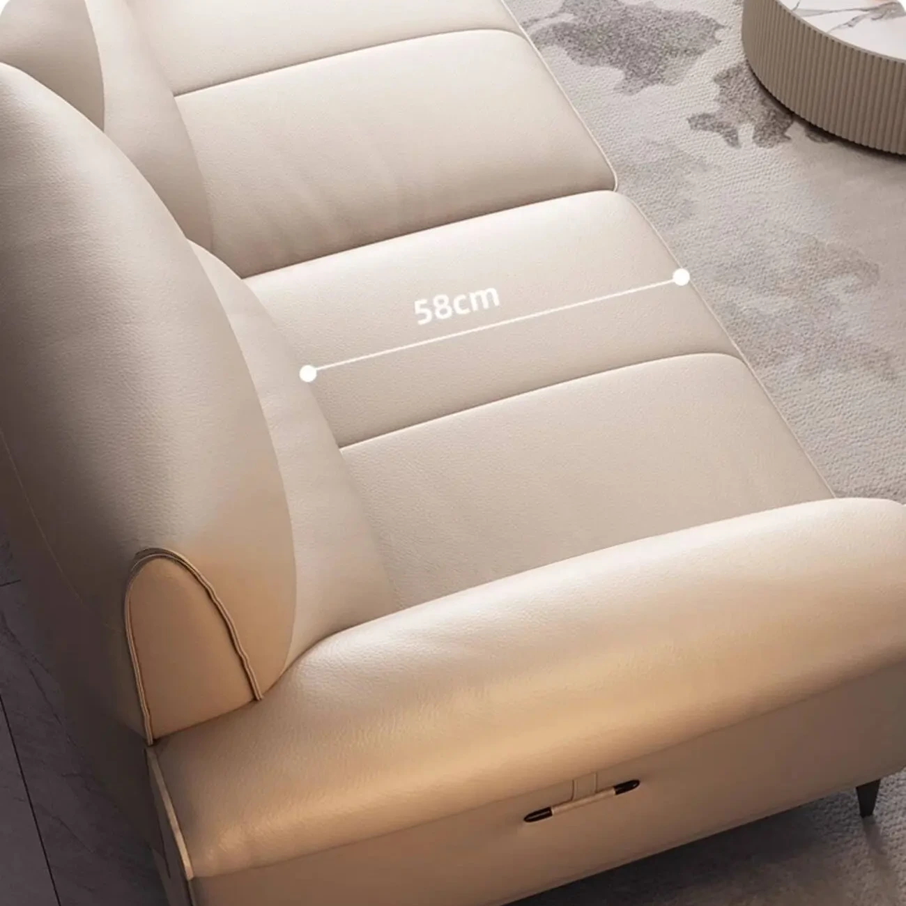 主图-03 Globe Furnishings - Luxury Minimalist Comfortable Leather Sofa