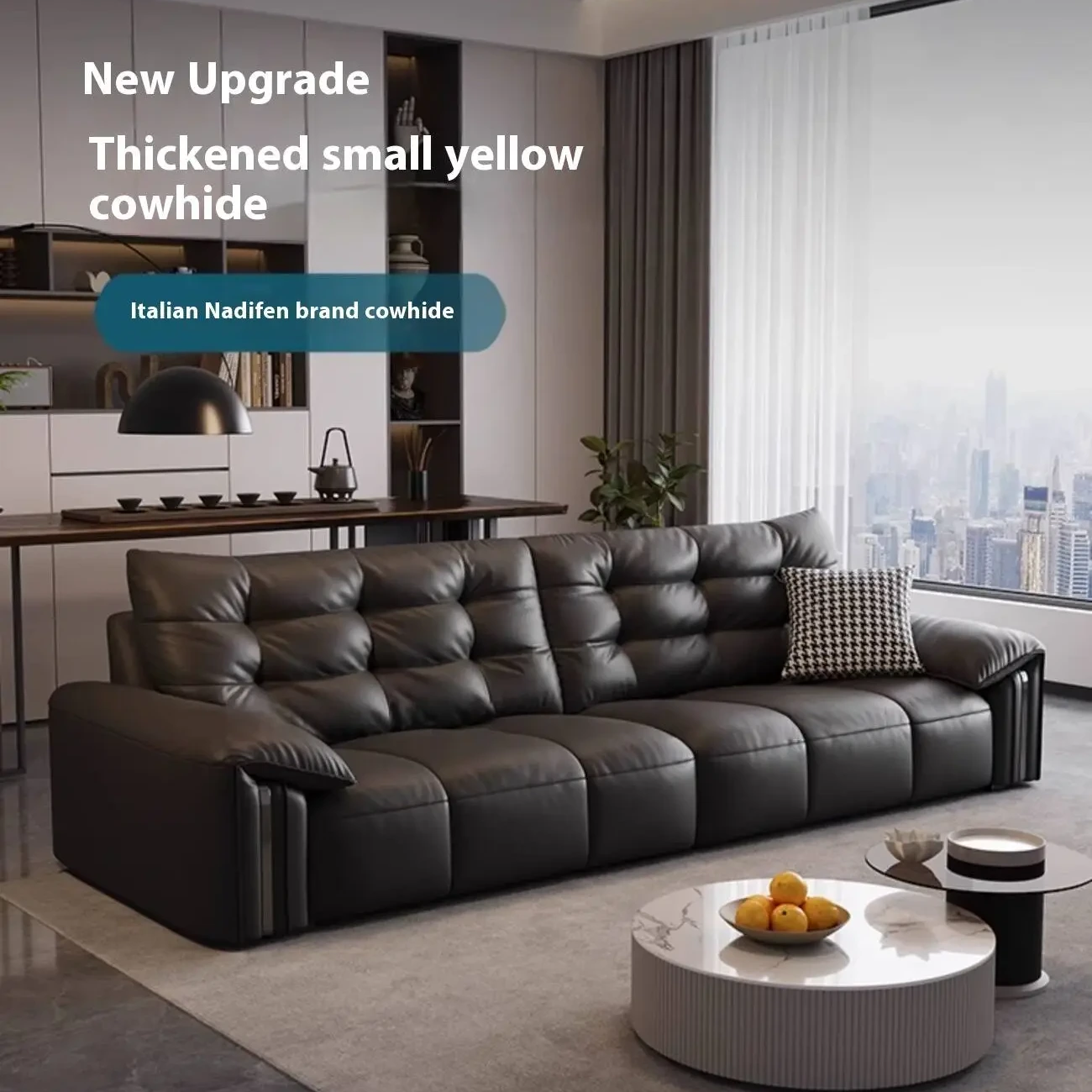 主图-03 Globe Furnishings - Italian Modern Luxury Leather Sofa