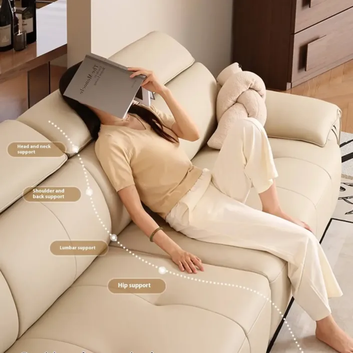 Globe Furnishings - Italian Minimalist Light Luxury Top Grain Leather Sofa Globe Furnishings - Italian Minimalist Light Luxury Top Grain Leather Sofa