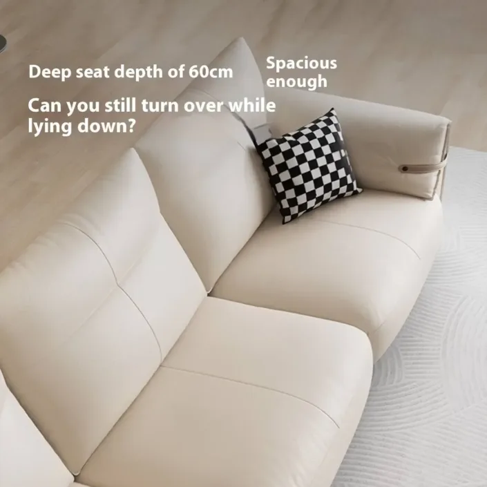 Globe Furnishings - Italian minimalist luxury straight-line genuine leather sofa Globe Furnishings - Italian minimalist luxury straight-line genuine leather sofa