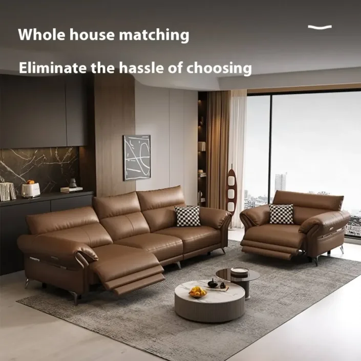 Globe Furnishings - Italian Multifunctional Full-Grain Leather Sofa Globe Furnishings - Italian Multifunctional Full-Grain Leather Sofa