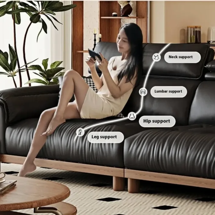 Globe Furnishings - Italian Minimalist Straight-Back Top-Grain Leather Sofa Globe Furnishings - Italian Minimalist Straight-Back Top-Grain Leather Sofa