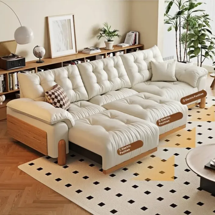Globe Furnishings - Italian multi-functional extendable leather sofa Globe Furnishings - Italian multi-functional extendable leather sofa