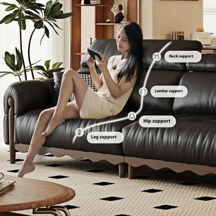 Globe Furnishings - French retro style elegant leather sofa Globe Furnishings - French retro style elegant leather sofa