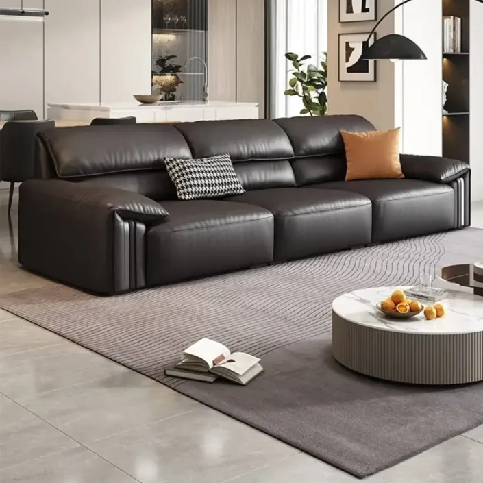 Globe Furnishings - Vintage Waxed Leather Top-Grain Sofa Globe Furnishings - Vintage Waxed Leather Top-Grain Sofa