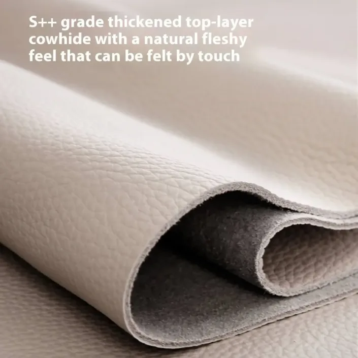 Globe Furnishings - Cream-colored Italian minimalist Nordic leather sofa Globe Furnishings - Cream-colored Italian minimalist Nordic leather sofa