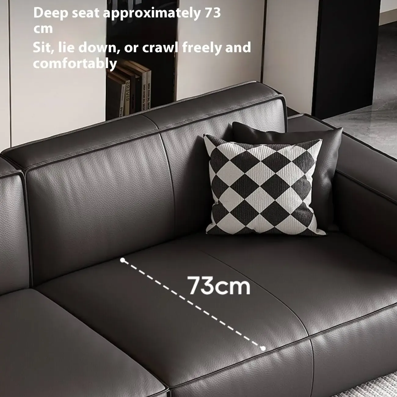 主图-03 Globe Furnishings - Italian-Style Minimalist Genuine Leather Sofa